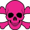 pink skull and cross bones bumper sticker
