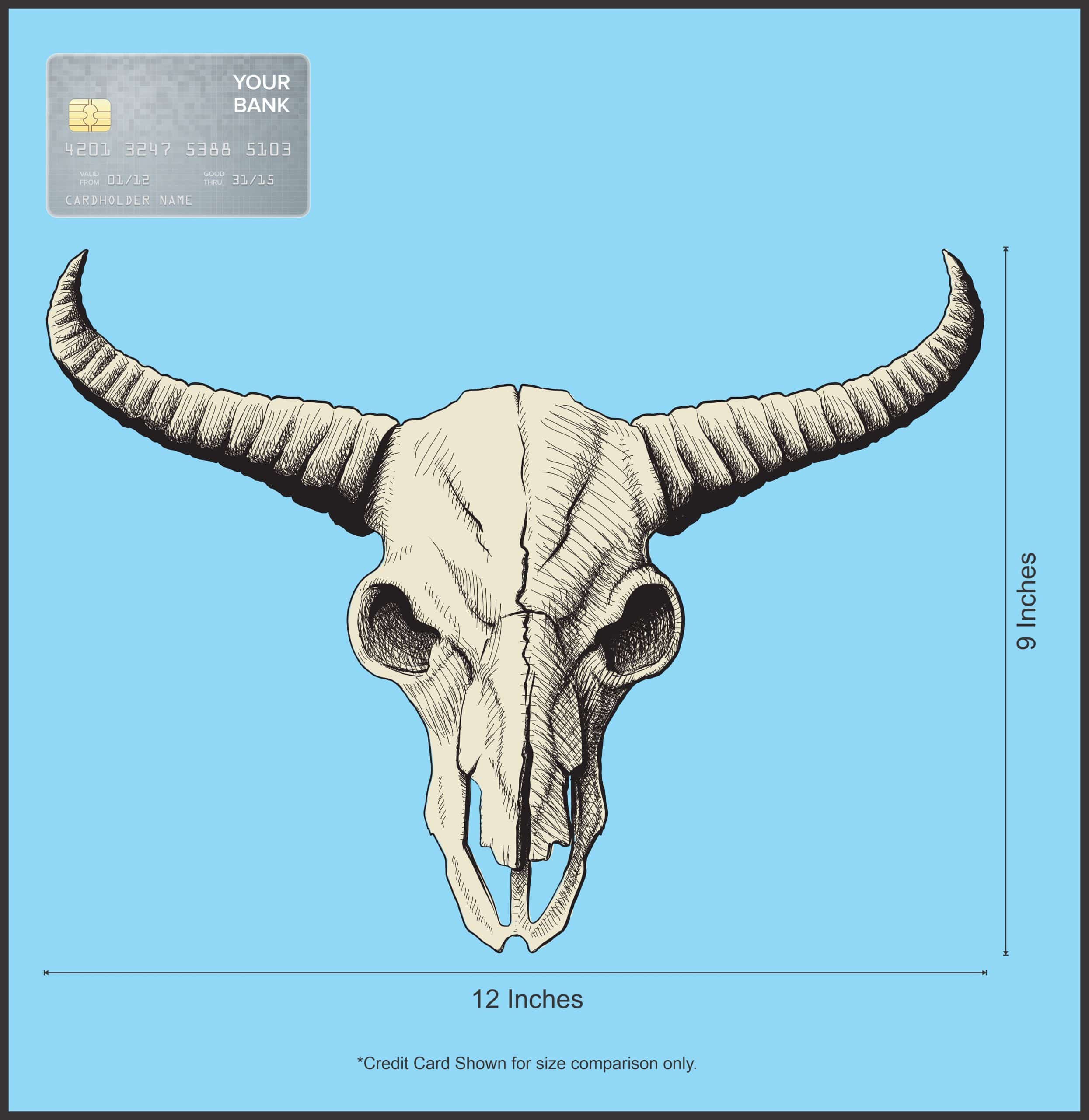 12in x 9in Buffalo Skull Bumper Sticker Car Vinyl Truck Window Stickers - Image 6