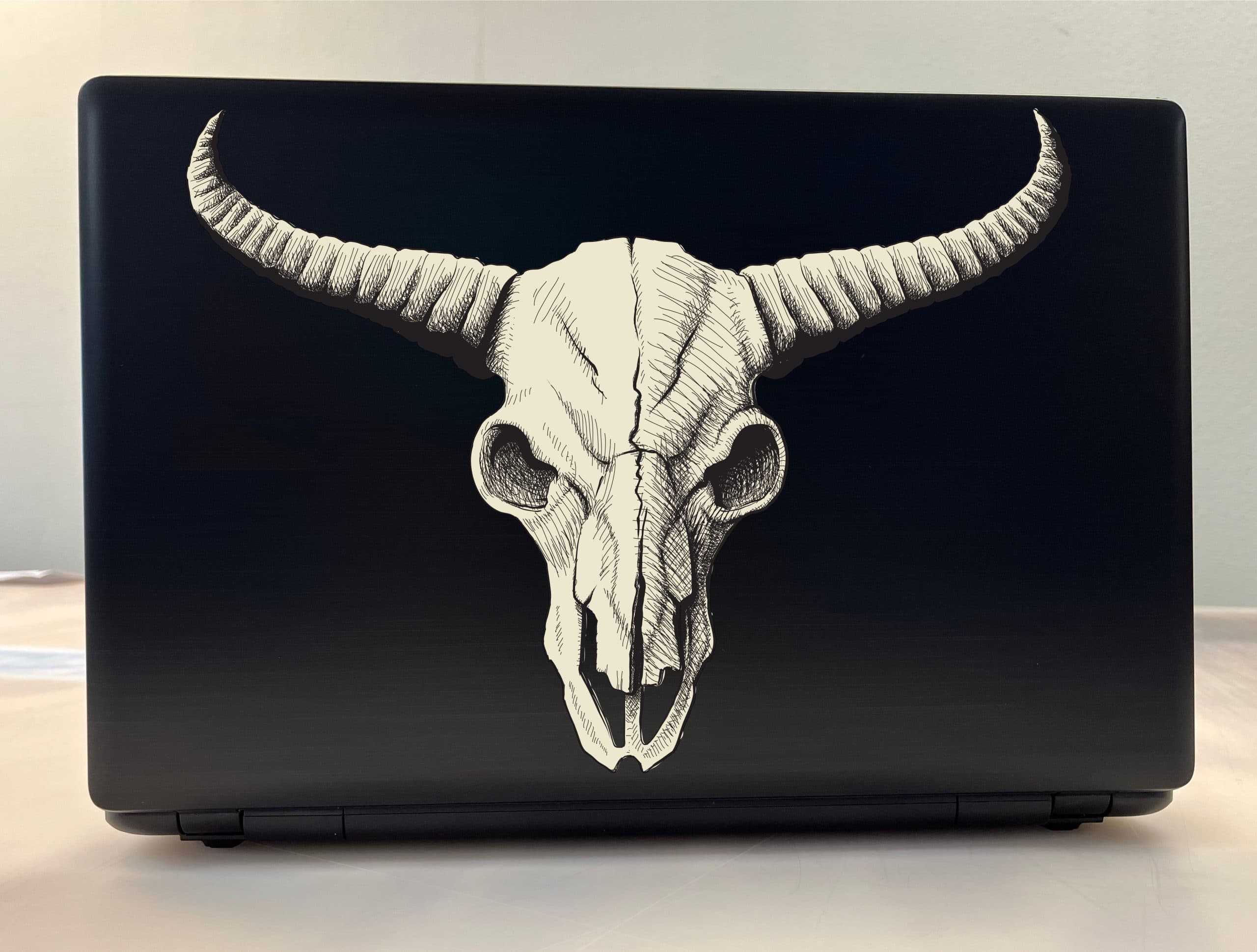 12in x 9in Buffalo Skull Bumper Sticker Car Vinyl Truck Window Stickers - Image 3