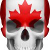 Canadian Flag skull bumper sticker
