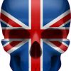 British Flag Skull Bumper Sticker