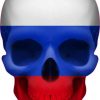 Russian Flag Skull bumper sticker