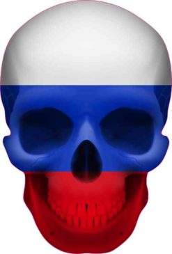 Russian Flag Skull bumper sticker