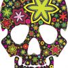 floral skull bumper sticker