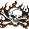 12in x 11in Orange Flame Skull Bumper Sticker Car Vinyl Truck Window Decal