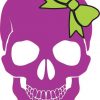 purple with green bow skull bumper sticker