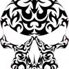 black and white skull bumper sticker