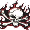 12in x 11in Red Flame Skull Bumper Sticker Car Vinyl Truck Window Decal