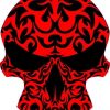 red tribal skull bumper sticker