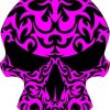 purple tribal skull bumper sticker