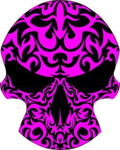 purple tribal skull bumper sticker