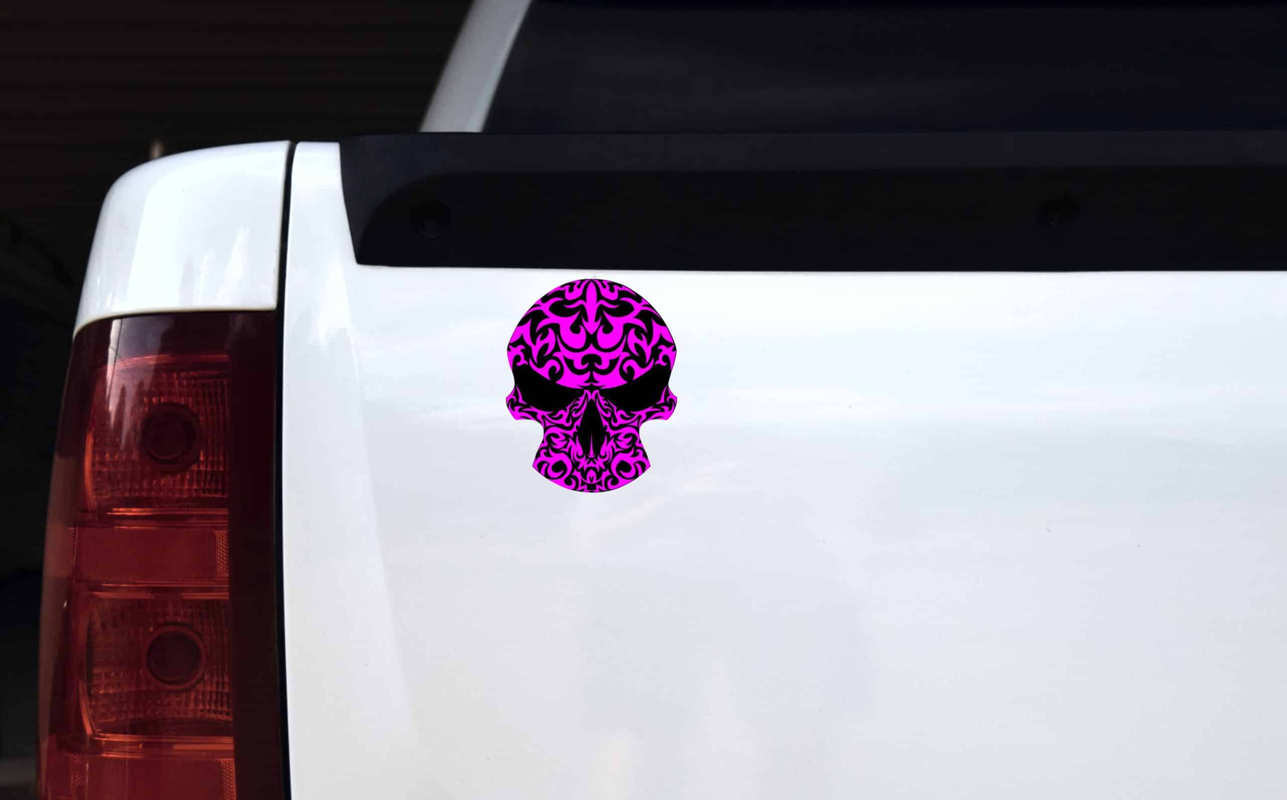 4in X 5in Purple Tribal Skull Bumper Sticker Vinyl Truck Window Stickers - Image 4