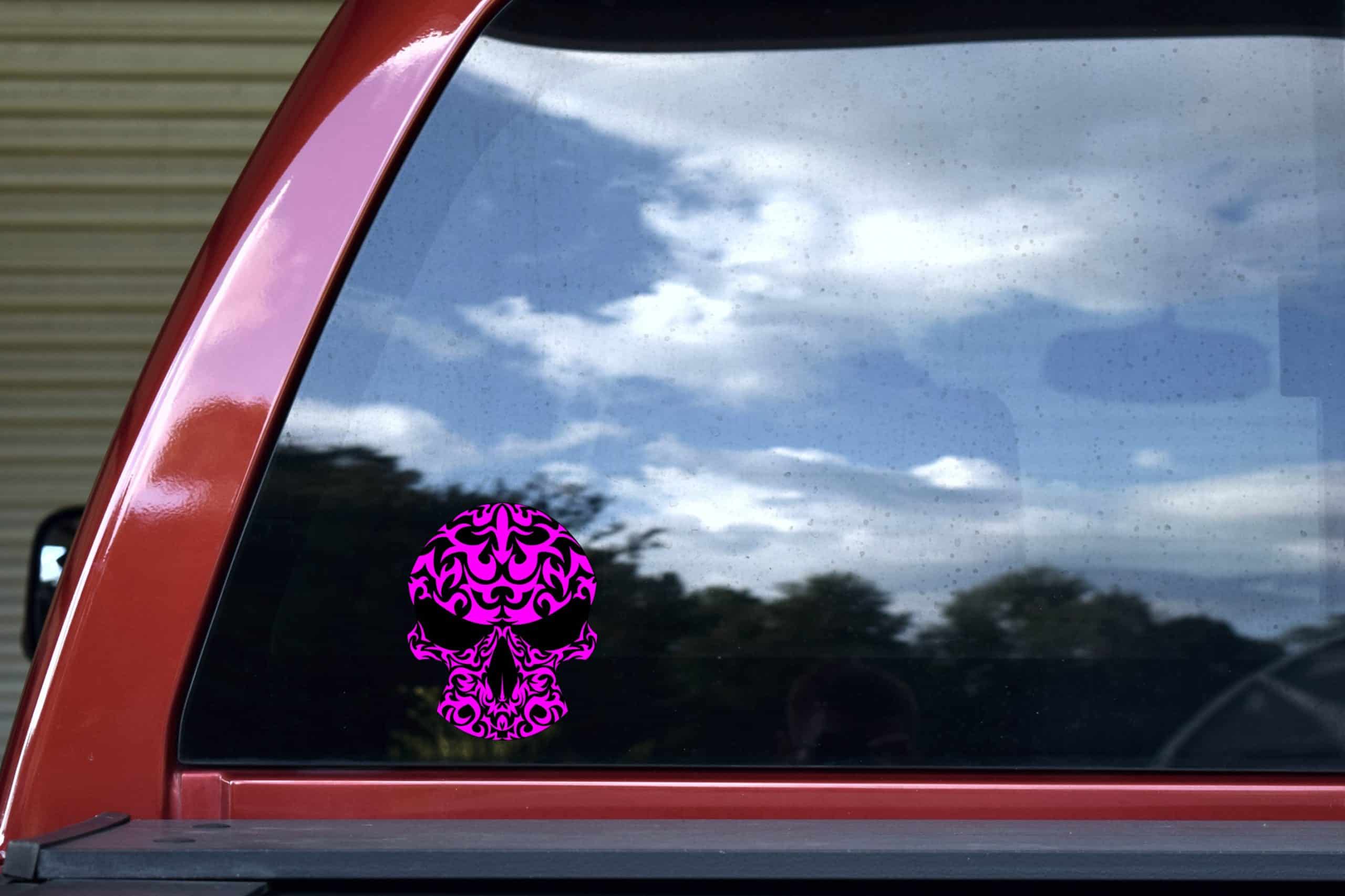 4in X 5in Purple Tribal Skull Bumper Sticker Vinyl Truck Window Stickers - Image 5