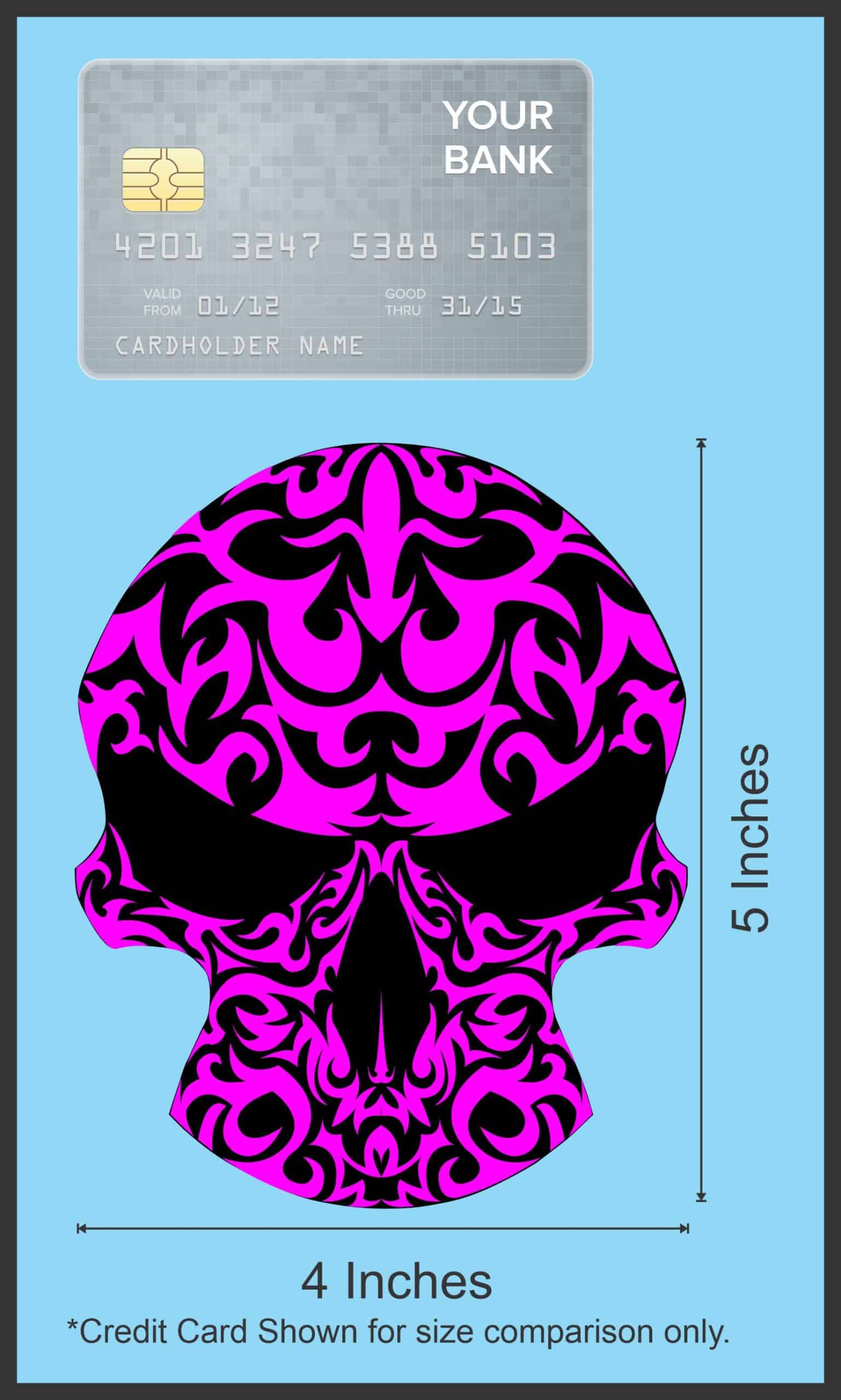 4in X 5in Purple Tribal Skull Bumper Sticker Vinyl Truck Window Stickers - Image 6