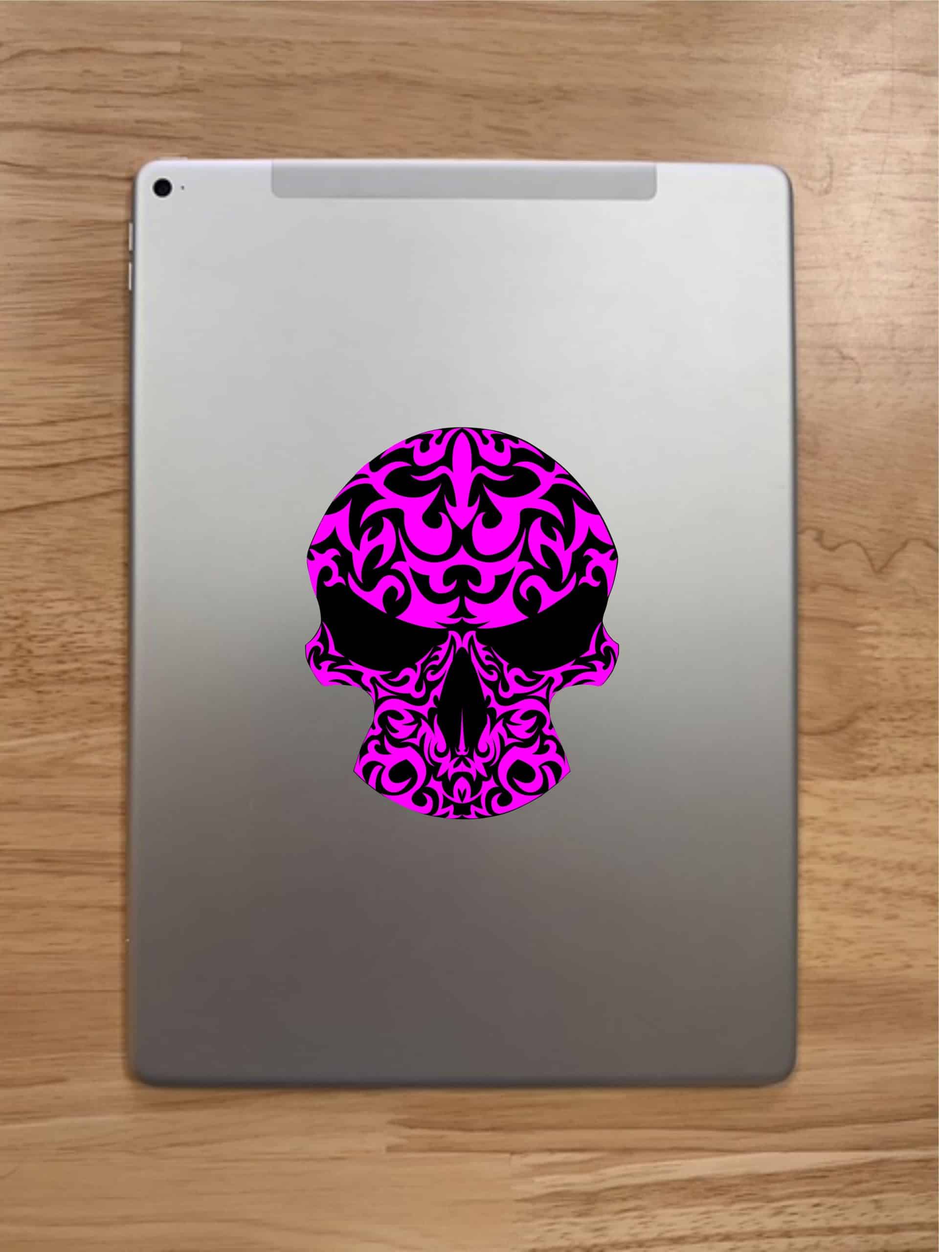 4in X 5in Purple Tribal Skull Bumper Sticker Vinyl Truck Window Stickers - Image 7