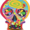 floral skull bumper sticker