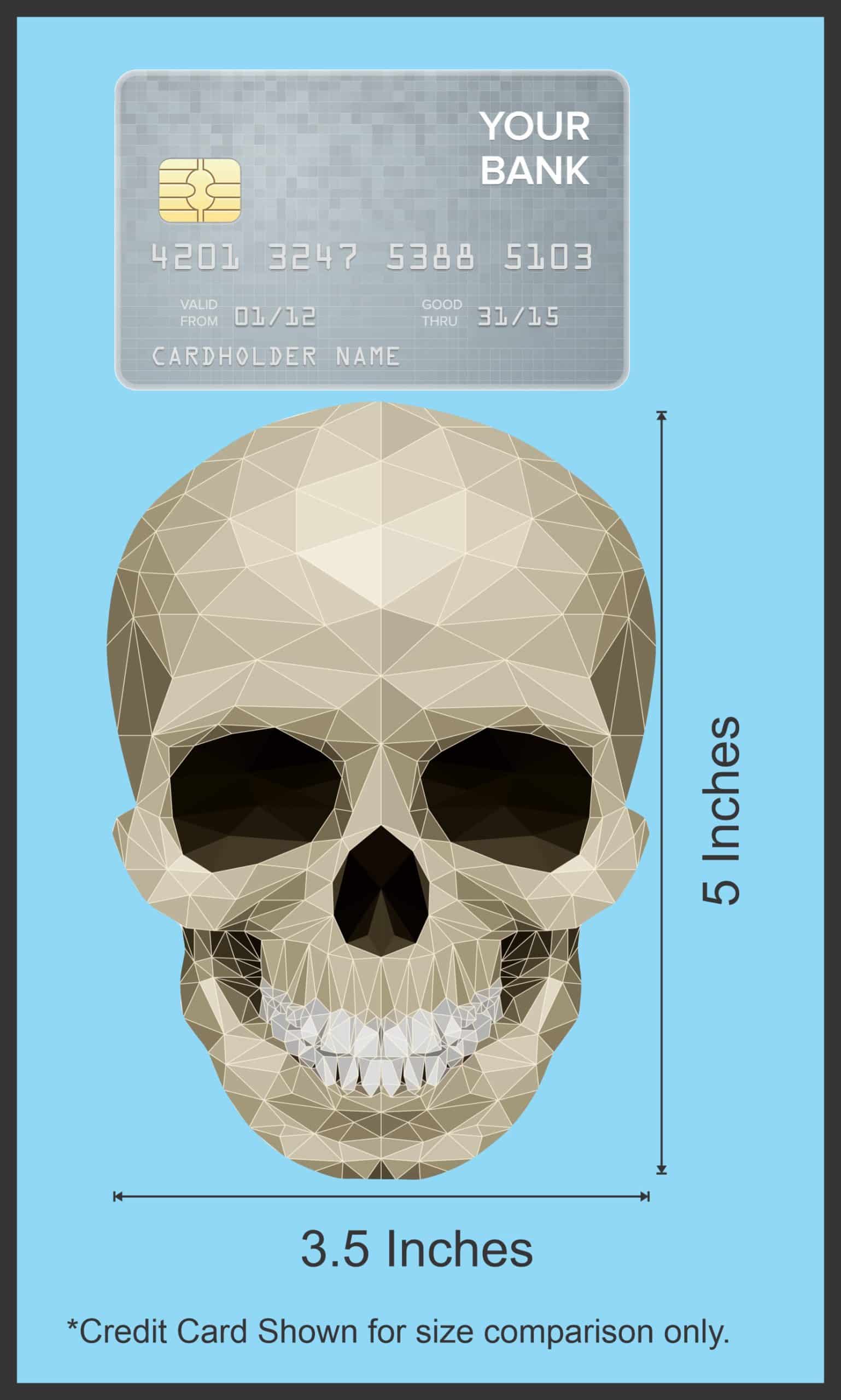 4in x 5in Mosaic Skull Bumper Sticker Vinyl Vehicle Decal Cup Stickers - Image 6