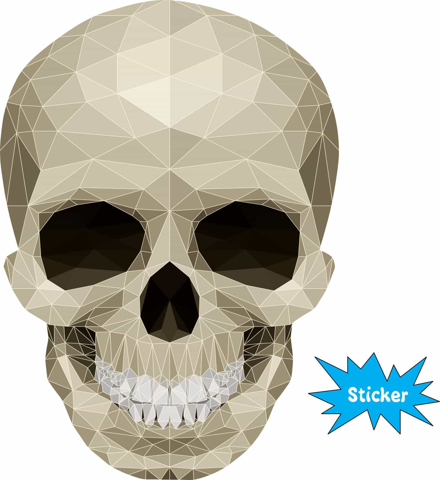 4in x 5in Mosaic Skull Bumper Sticker Vinyl Vehicle Decal Cup Stickers - Image 2