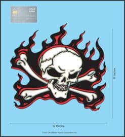 12in x 11in Red Flame Skull Bumper Sticker Car Vinyl Truck Window Decal