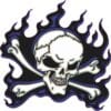5in x 5in Blue Flame Skull Bumper Sticker Car Vinyl Truck Window