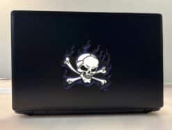 5in x 5in Blue Flame Skull Bumper Sticker Car Vinyl Truck Window