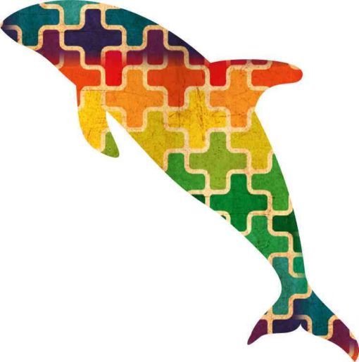 colorful dolphin bumper sticker