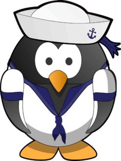 sailor penguin bumper sticker