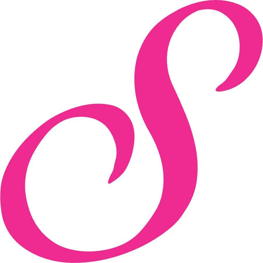 3in x 3in Cursive S Monogram Sticker Vinyl Truck Window Stickers Decal