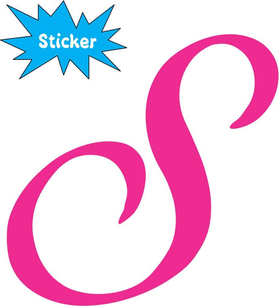 3in x 3in Cursive S Monogram Sticker Vinyl Truck Window Stickers Decal - Image 2