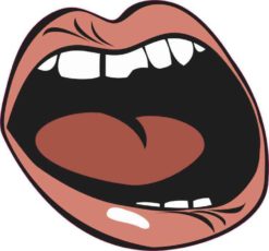 large angry mouth bumper sticker