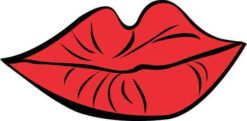 red lips bumper sticker