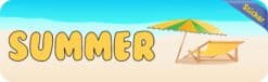 10in x 3in Beach Summer Bumper Sticker Vinyl Truck Window Decal Stickers
