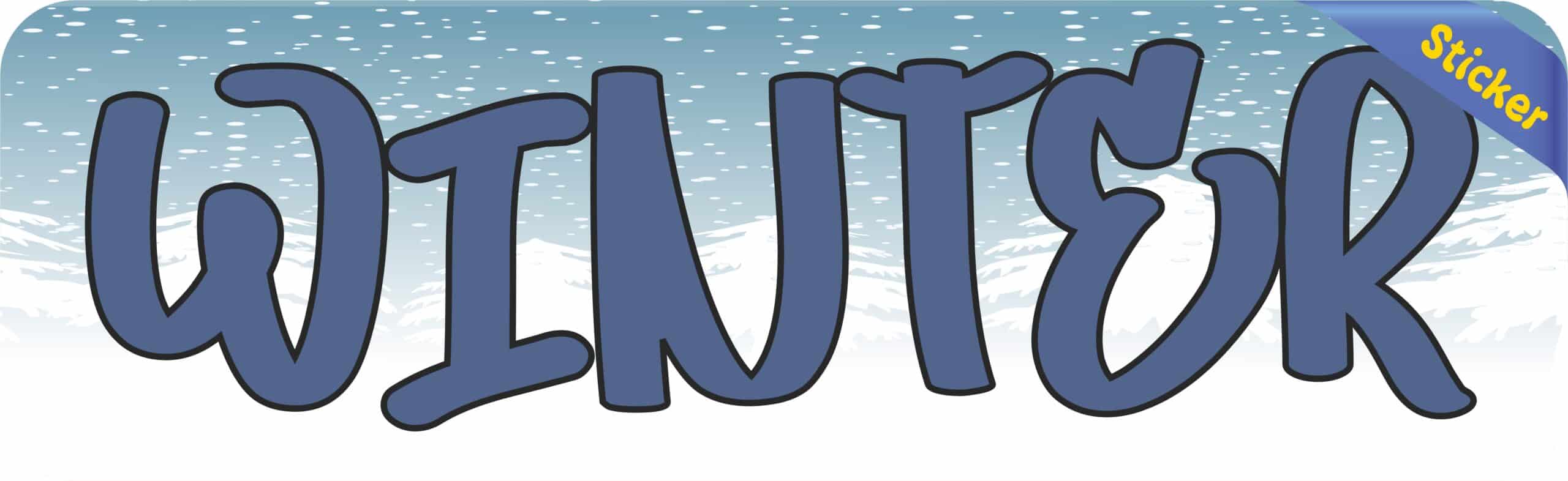 10in x 3in Snow Winter Bumper Sticker Vinyl Truck Window Decal Stickers