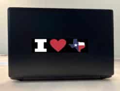 8in x 2in I Love Texas Bumper Sticker Car Vinyl Window State Flag Decal