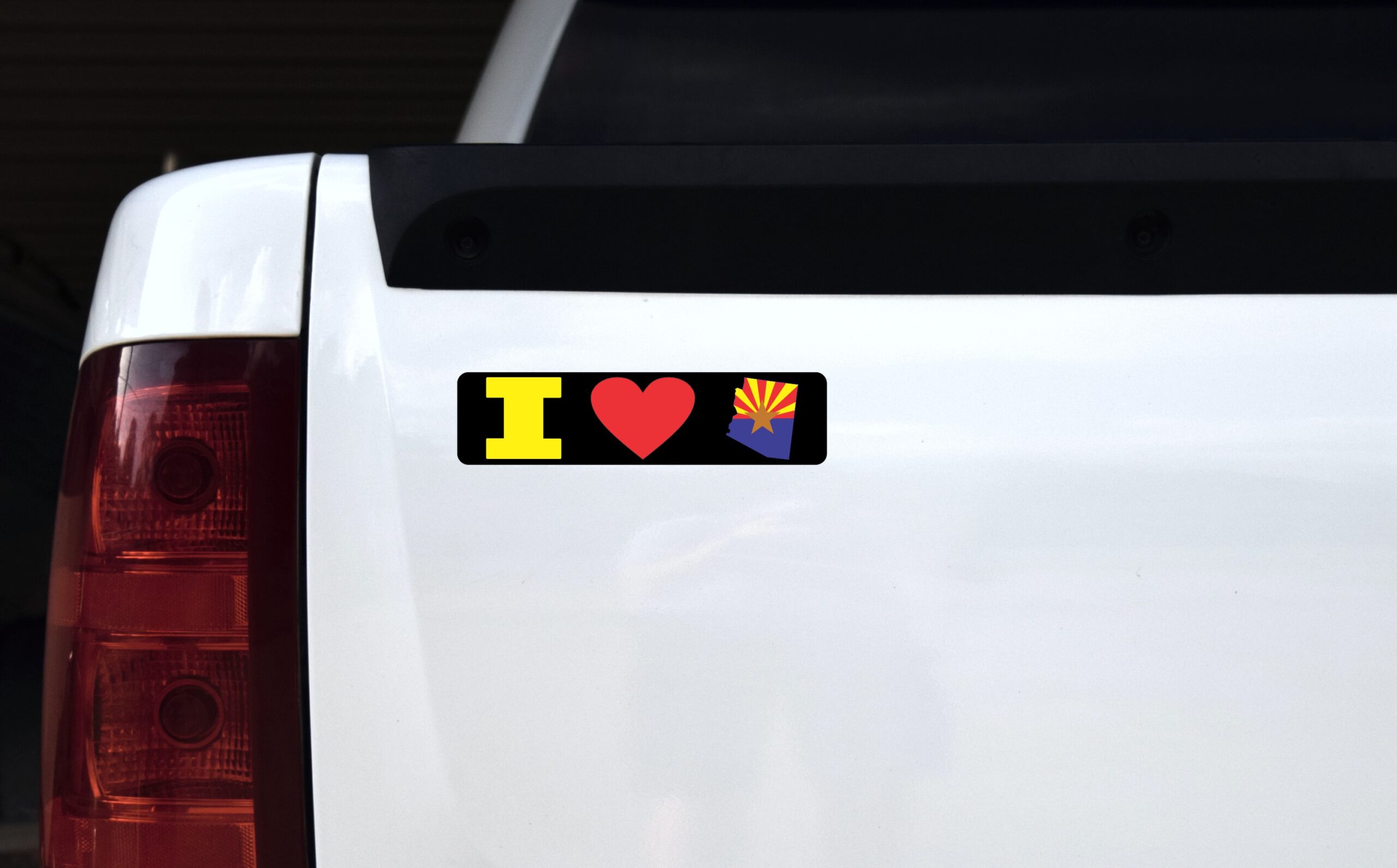 8in x 2in I Love Arizona Bumper Sticker Car Vinyl Window State Flag Decal
