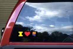 8in x 2in I Love Arizona Bumper Sticker Car Vinyl Window State Flag Decal