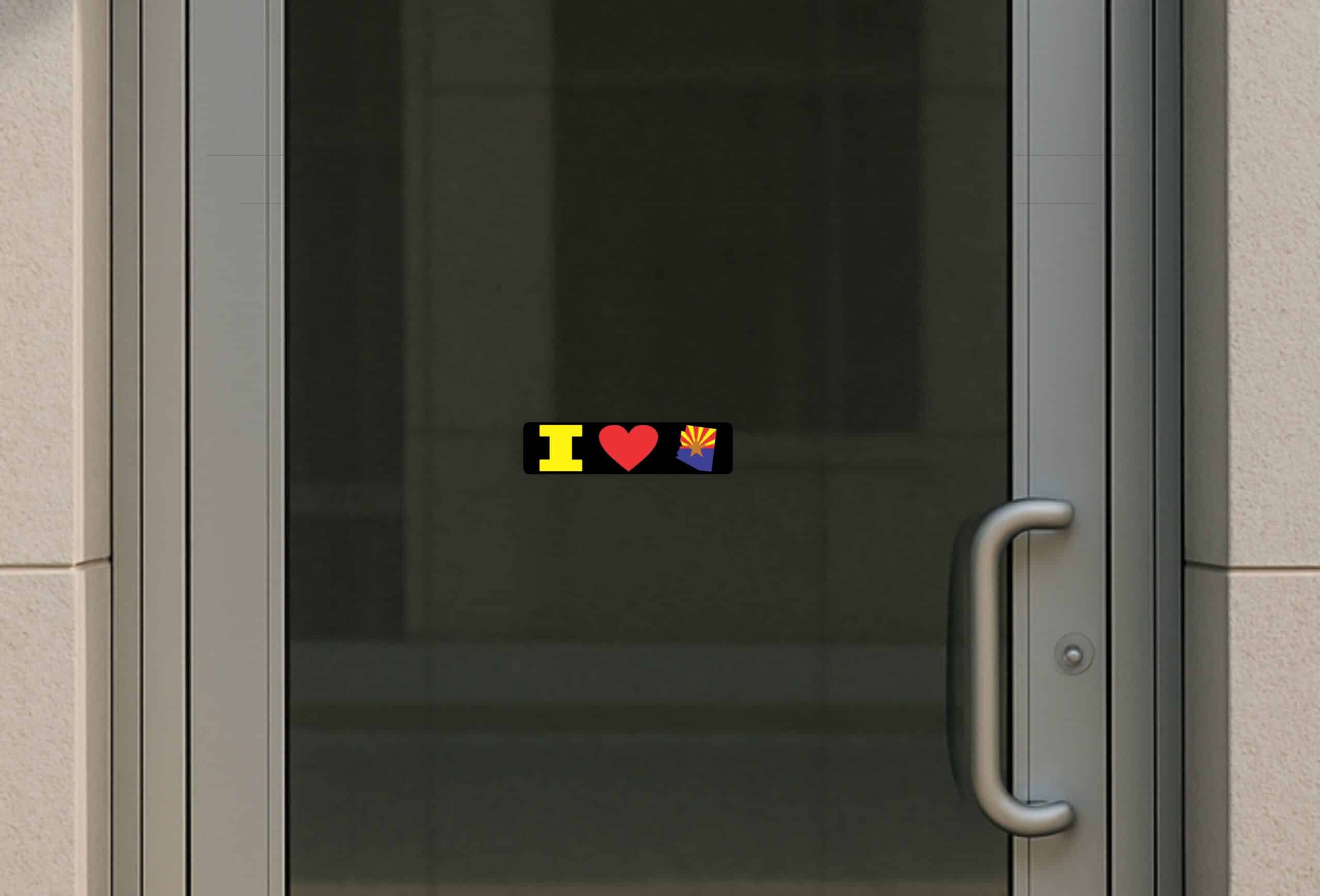 8in x 2in I Love Arizona Bumper Sticker Car Vinyl Window State Flag Decal