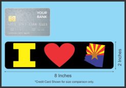 8in x 2in I Love Arizona Magnet Car Door Magnetic Magnets State Flag