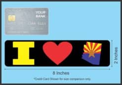 8in x 2in I Love Arizona Bumper Sticker Car Vinyl Window State Flag Decal