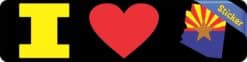 8in x 2in I Love Arizona Bumper Sticker Car Vinyl Window State Flag Decal