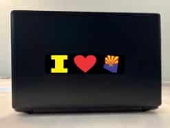 8in x 2in I Love Arizona Bumper Sticker Car Vinyl Window State Flag Decal