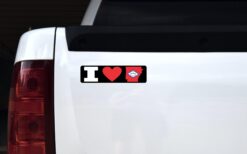 8in x 2in I Love Arkansas Bumper Sticker Car Vinyl Window State Flag Decal