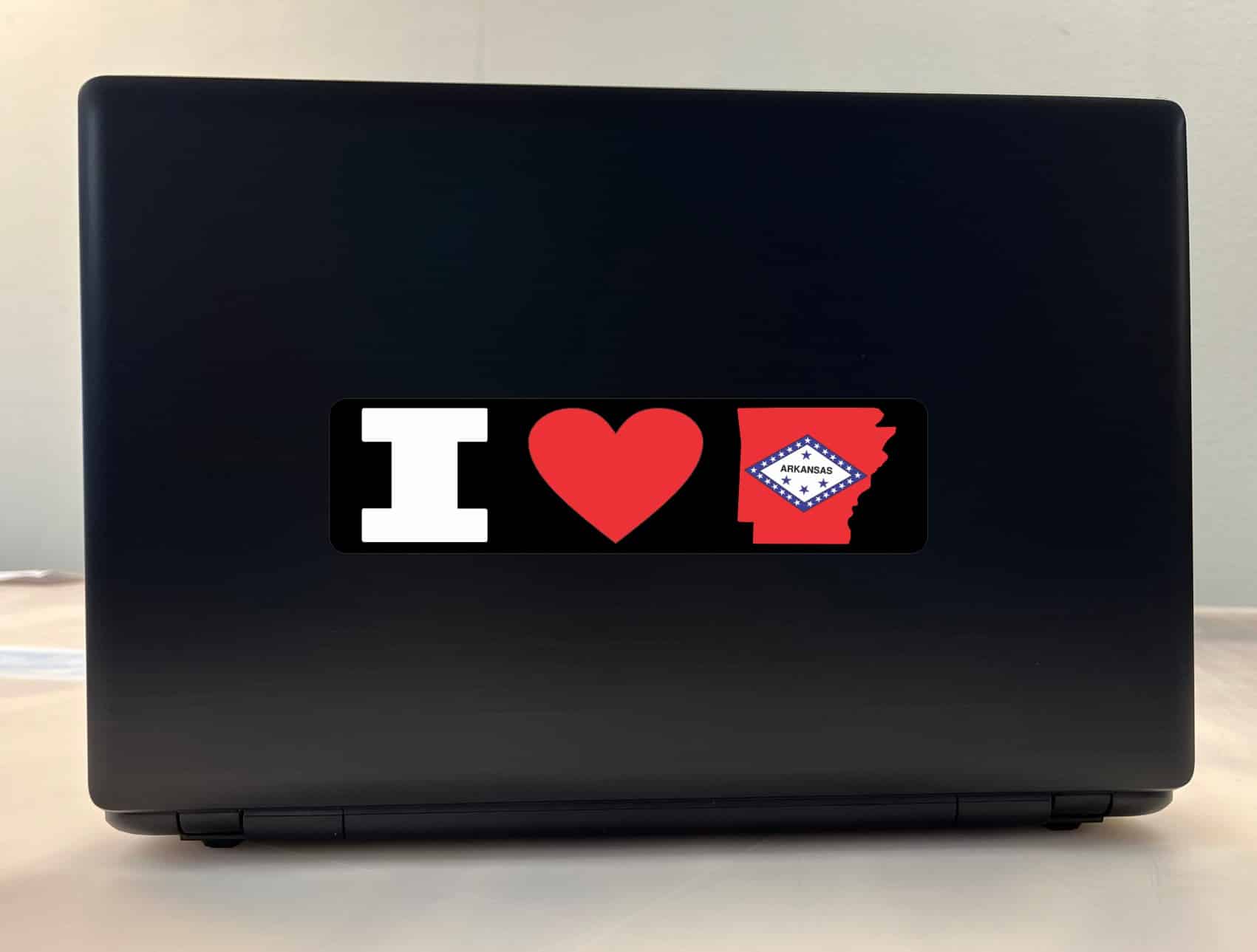 8in x 2in I Love Arkansas Bumper Sticker Car Vinyl Window State Flag Decal