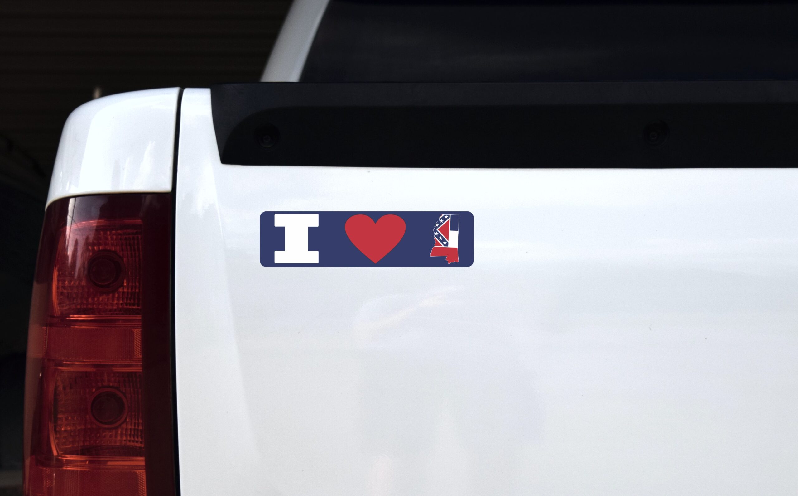 8in x 2in I Love Mississippi Magnet Door Magnetic Magnets State Flag