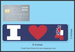 8in x 2in I Love Mississippi Magnet Door Magnetic Magnets State Flag