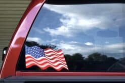10in x 6in Waving American Flag Sticker Decal Stickers Window Vinyl Decals