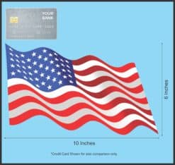 10in x 6in Waving American Flag Sticker Decal Stickers Window Vinyl Decals