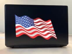 10in x 6in Waving American Flag Sticker Decal Stickers Window Vinyl Decals