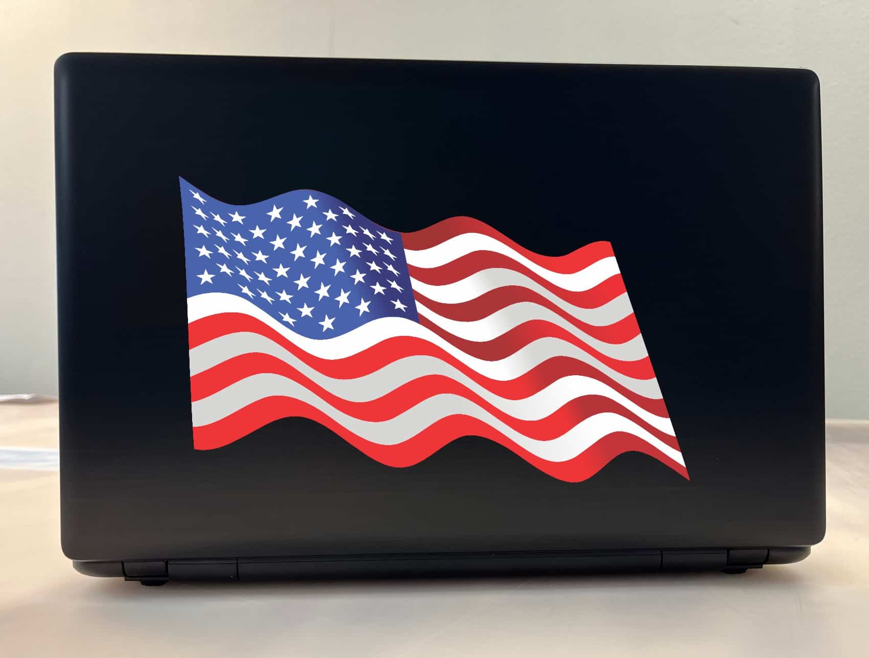 10in x 6in Waving American Flag Sticker Decal Stickers Window Vinyl Decals