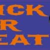 10in x 3in Trick or Treat Bumper Sticker Vinyl Truck Window Holiday Decal
